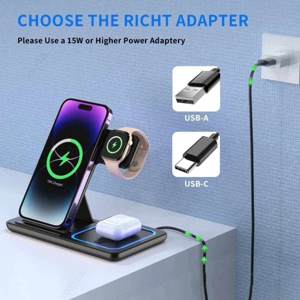 👉 3-in-1 Wireless Charging Station