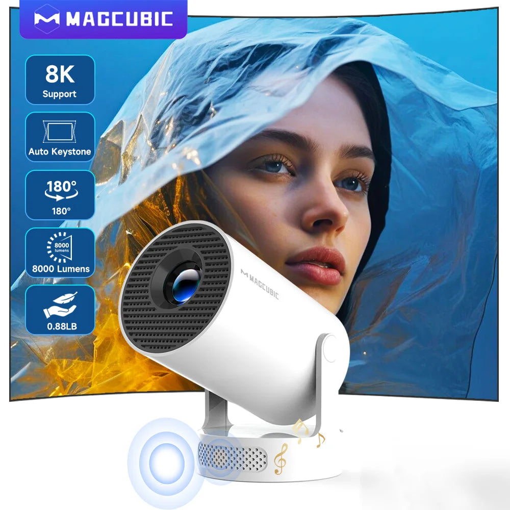 HY300 Pro Smart Mini Projector – Portable 8K Home Theater