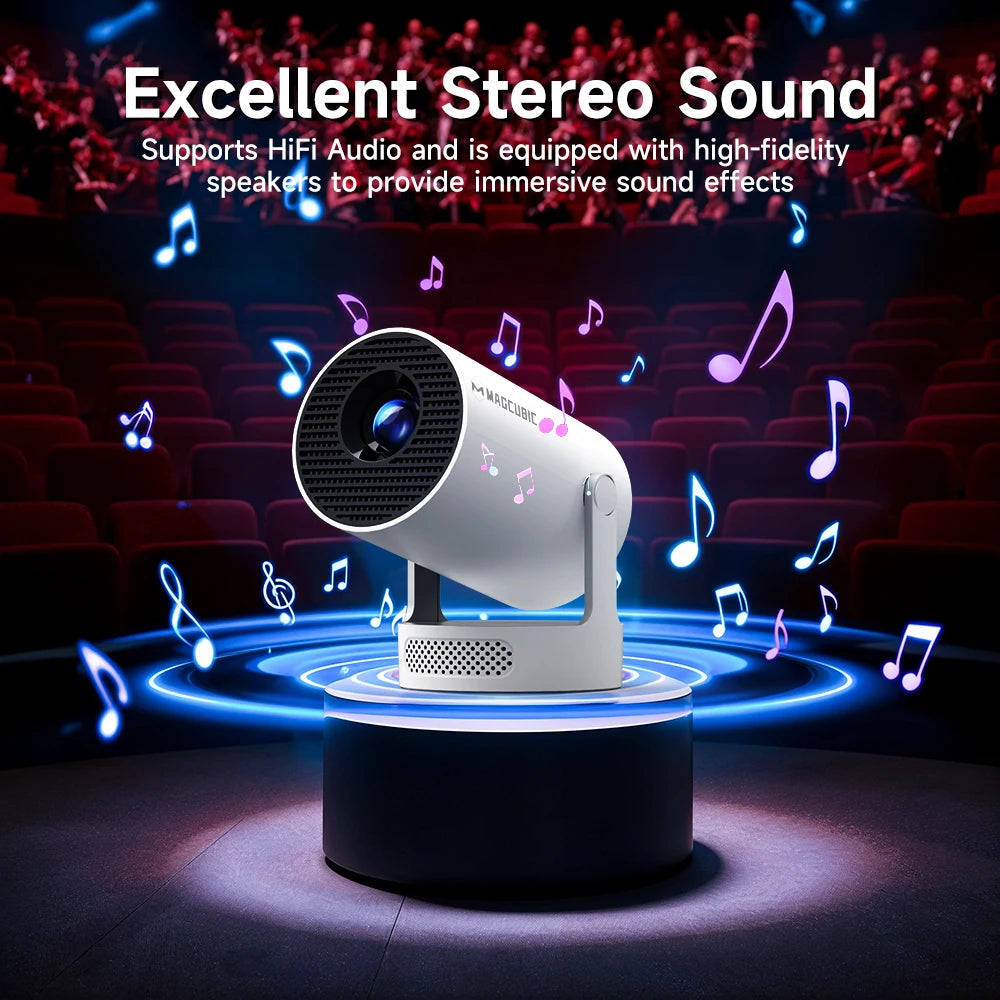 HY300 Pro Smart Mini Projector – Portable 8K Home Theater